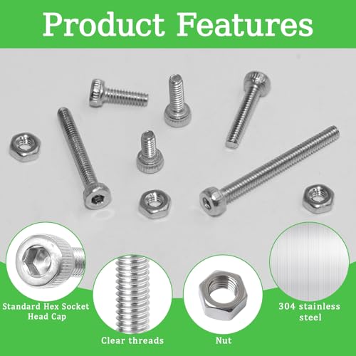 AvrestYPT 520-piece M2 screw assortment kit with hex socket screws, nuts, washers, and hex wrench