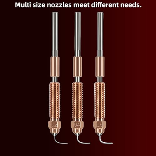 4PCS Quick-Swap Nozzle Kit for K2 Plus, 3D Printer Copper Alloy Hardened Steel Tip and Titanium Alloy Heatbreak Nozzle Kit for K2 Plus, Hi