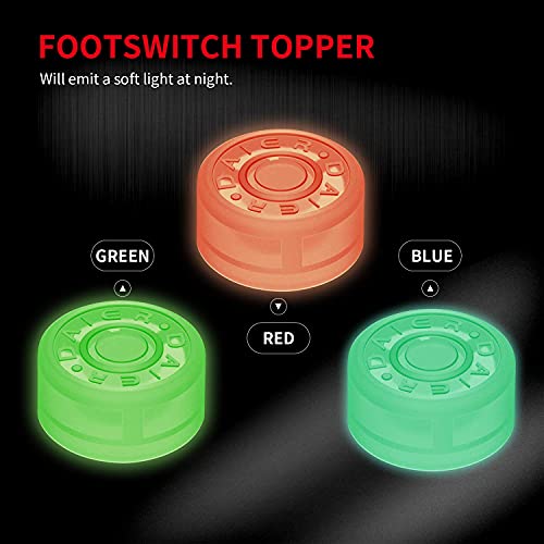 DaierTek 8PCS Metal Foot Switch Topper with 2 Set Screws + 35PCS Guitar Effect Pedal Footswitch Topper 25MM Cap