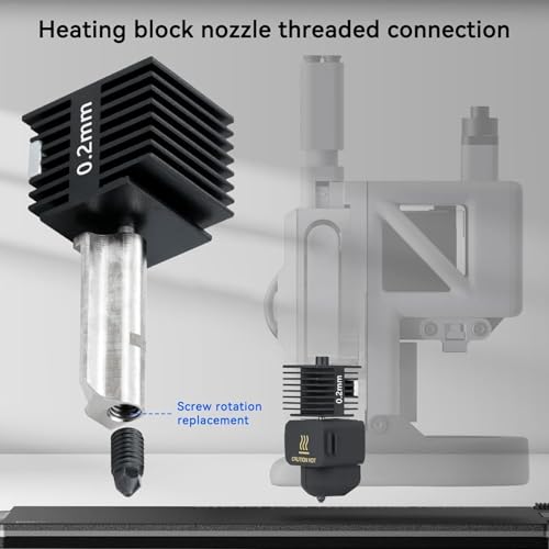 3pac A1 Mini/A1/A2L Hot End Kit 0.2mm+0.4mm+0.6mm Extruder Upgrade High Temperature 0.4 mm Hardened Steel Nozzle Replacement with Silicone Cover Sock for Bambu Laboratory 3D Printer