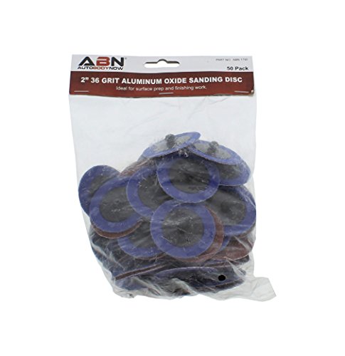 ABN 2-inch 36-grit aluminum oxide hook-and-loop sanding discs, 50-pack round abrasive pads
