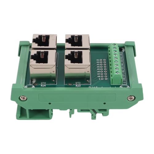 4 Way Bus Board RJ45 8P8C DIN Rail Mount Ethernet Port Distribution Breakout Board 0.5A Parallel Port for Offices and Factories