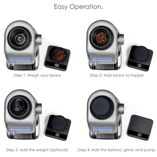 Single Dose Hopper with Silicone Bellows and Anti-Popcorning Weight | Compatible with Sage Smart Grinder Pro | Black