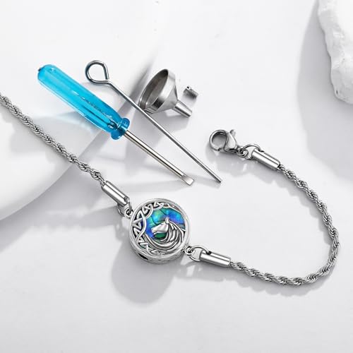 YAFEINI Horse Urn Bracelet Sterling Silver Cremation Jewelry Ashes Bracelet