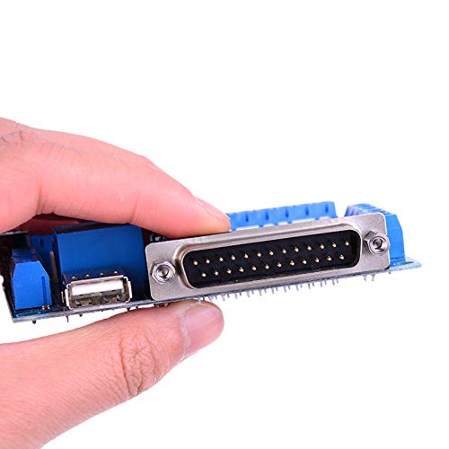 Hailege MACH3 Engraving Machine CNC 5-Axis Stepper Motor Driver Interface Board with Optocoupler Insulation Blue Board + USB Cable