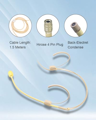 Double Earset Over Headworn Mic for Audio Technica Wireless Only for Audio Technica Wireless System