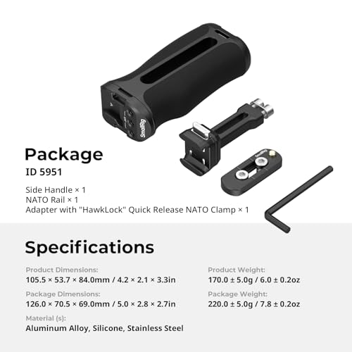 SmallRig HawkLock H21 NATO Side Handle Includes a NATO Rail HawkLock NATO