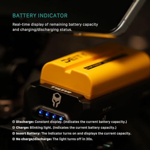 Tilta F970 Battery Plate V2 - Black | Universal | Anti Rotation | Power Accessories | Dual Direction USB-C | Battery Indicator | TA-BTP2-F970-B