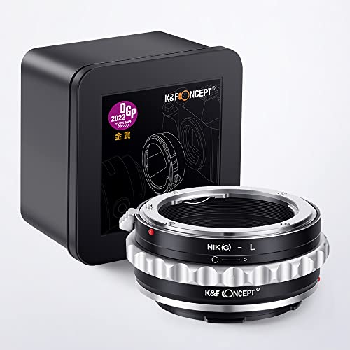K&F Concept Lens Mount Adapter NIK(G)-L Manual Focus Adapter Compatible with Nikon F (G-Type) Lens to L Mount Camera Body