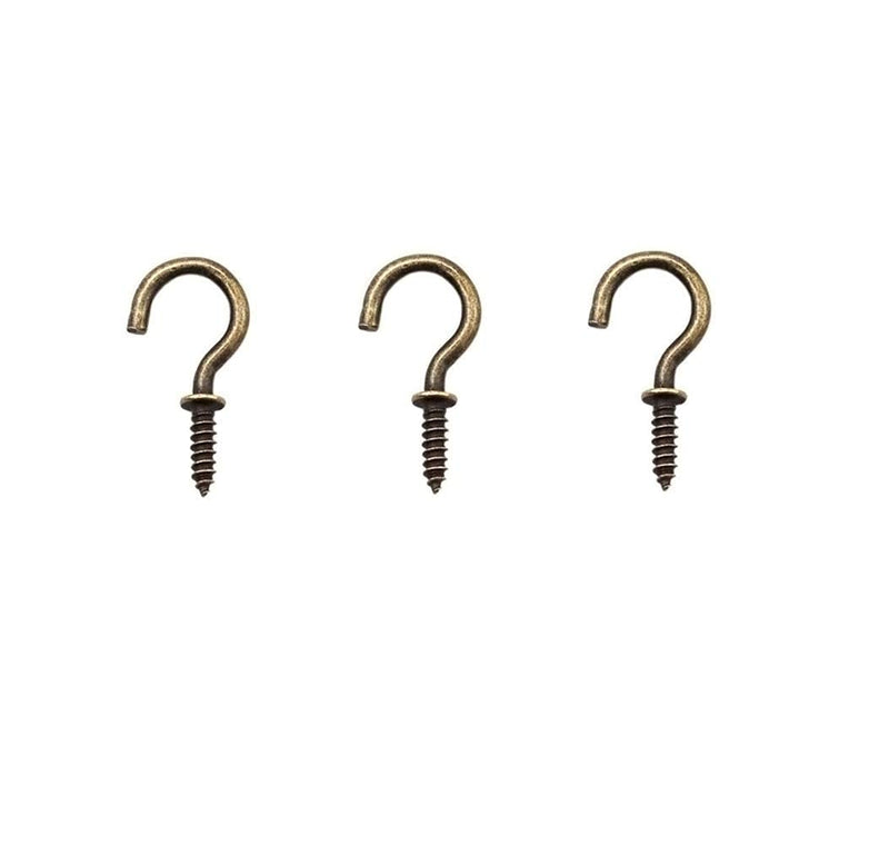 Small Screw Hooks Bronze Ceiling Hooks 5/8'' Screw-in Lights Hooks Jewelry Hooks for Hanging Hooks (40 Pack) 40 PCS