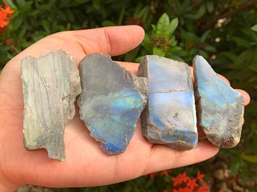 GAF TREASURES Large Raw Labradorite Slab, Natural Labradorite Slab Stone, Natural Rough Labradorite Slab, Labradorite Slab Rough, Labradorite Slab Rock (Labradorite Slab, 1 piece)