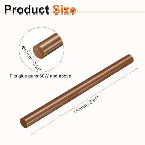 HARFINGTON 10-pack brown EVA mini hot glue sticks, 5.91 x 0.43 inches, for hot melt glue guns