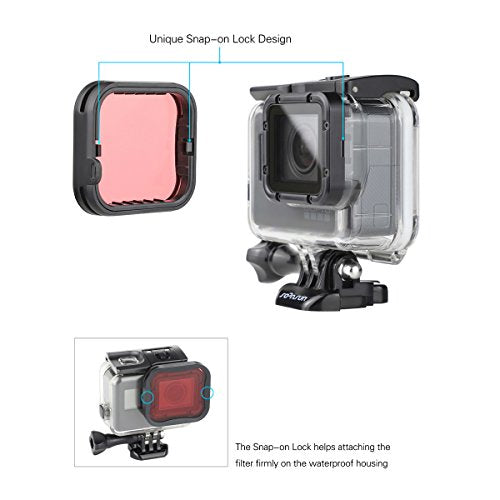 SOONSUN 147FT Waterproof Case with Dive Filters for GoPro Hero 5/6/7 Black