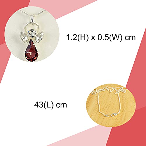 Guardian Angel Necklace for Auntie, Chain for Women, Gemstone Pendant with Caption Card, Ideal Jewellery Gifts for Birthday or Christmas-Silver-One Size