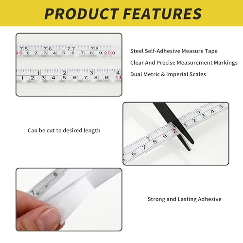 Qtcial 2-pack adhesive measuring tape for workbenches, 143-inch tape measures roll shown.