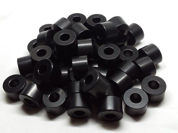 Aluminum Spacer Black 3/4" OD x 3/8" ID x Choose Your Length, Round Spacer Unthreaded Standoff Bushing Plain Finish, Fits Screws Bolts 3/8" or M10 by Metal Spacers Online (2" Length, 10 Pack) 2" Length