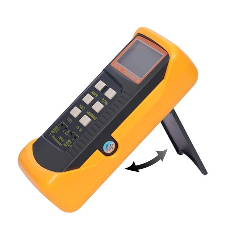 [Australia - AusPower] - Mengshen K-Type Digital Thermometer, 2 Channel with 4 Thermocouples Probe Sensor -50~1370°C (-58~2498°F) °C °F Kelvin Scale Switchable Handheld Temperature Meter Measurement 
