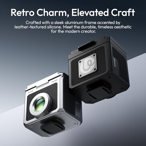 ULANZI VF01 28mm Optical Waist-Level Viewfinder w Switchable 35/50 Framelines, 3-Group High-Clarity Lens, Magnetic Flip Hood, Universal Cold Shoe Mount, Retro Aluminum & Leather Design(Silver) SILVER