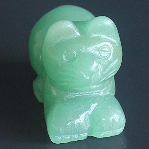 Generic Hand Carved Mixed gemstome Crystal cat Animal Figurine Animal Carving(Green Aventurine) Green Aventurine