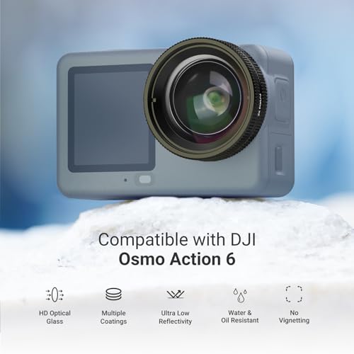 NEEWER Macro Lens Compatible with DJI Osmo Action 6 Only, Action Camera Close Up Photography Accessories with 2X Magnification, 2 Elements 1 Group, 2-3cm Focus Range, LS010