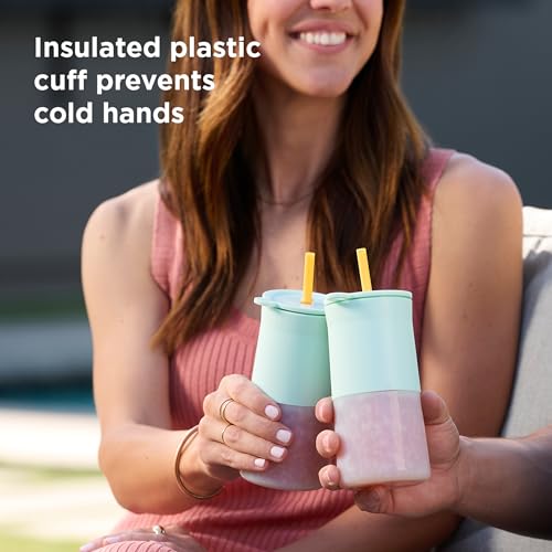 Rabbit Wine Frozen Cocktail Tumblers 12oz Insulated Tumbler for Frose, Frozen Cocktails, Slushies, Leak-Proof Design with Drink Recipes Teal