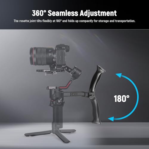 NEEWER Basic Adjustable Gimbal Sling Handle Grip Compatible with DJI Ronin RS4Mini RS4 RS4Pro RS3 Mini RS 3 Pro RS2 RSC 2 Stabilizer, Ergonomic Handgrip Low Angle Shots Accessories Expansion, CA143