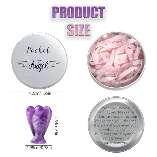 Amethyst Crystal Angel in Tin, Spiritual Gifts for Women, Guardian Angel Gifts, Healing Crystal Gifts, Crystal Ornaments, Chakra Crystals