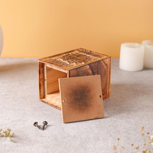 Hashcart Cross Design Wooden Urn for Human or Pet Ashes, 12 Lbs
