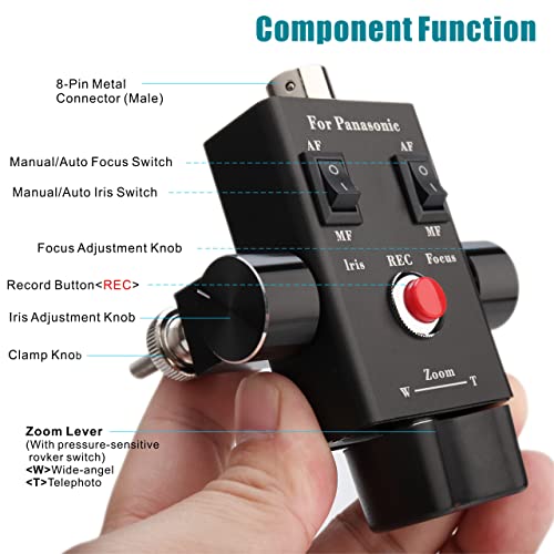 Camcorder Zoom Controller, Remote Control Zoom/Iris/Focus.