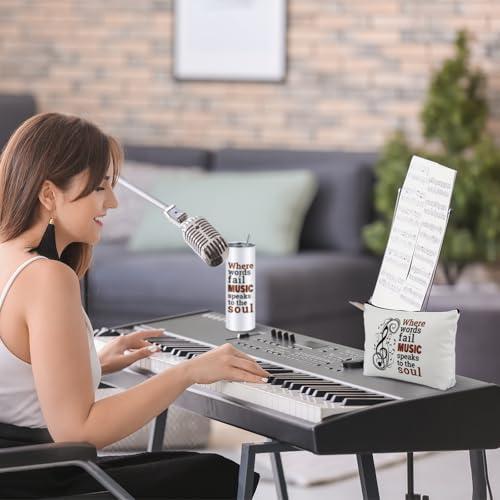 Sieral 3 Pcs Music Theme Gifts for Women Tote Bag Tumbler Set