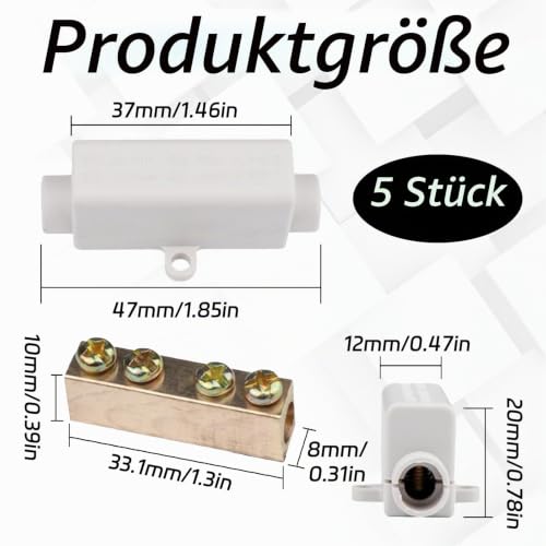 Cable Connector Terminal Strip for 2.5 to 16 mm², Feed-Through Connector, Wago 10 Mm², Butt Connector 6 Mm² Conductor Terminals, Main Cable Branch Terminals, Potential Equalization Rail