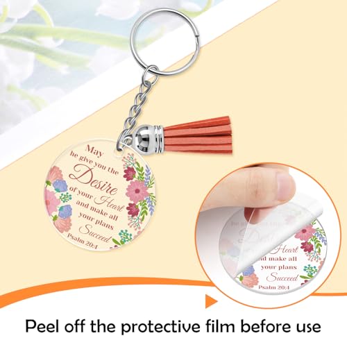 Ximalun Christian Keyring Gifts Bulk Bible Verse Acrylic Keyring Religious Scripture Gifts for Women Inspirational Church Gift for Women Christian Birthday Easter Christmas