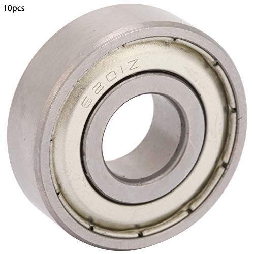 6201Z Ball Bearings, 10Pcs Bearing Steel Deep Groove Ball Bearing 32mmx12mm for Gearboxes, Instrumentation, Motors, Household Appliances