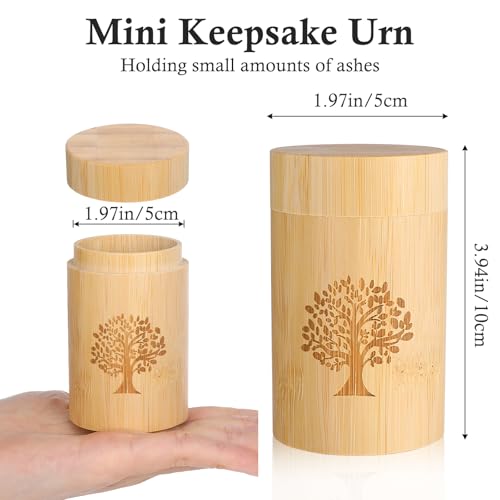Small Bamboo Scattering Urn Tube for Human Ashes Mini Bamboo Spreading Cremation Tube Urn Keepsake Urn for Adult Male Female Pet Dog Cat Ashes 3.94''x1.97''