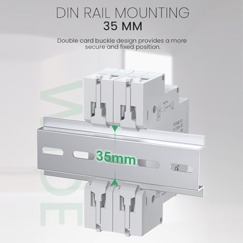 Garosa DIN rail voltmeter with 3-digit LCD display, DC 11V–310V voltage range and switch output function