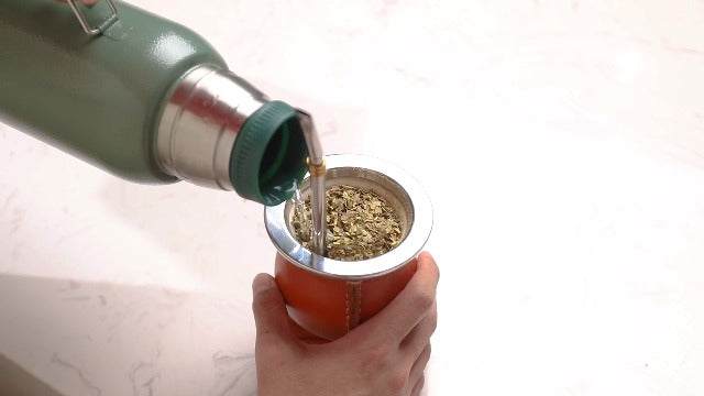 Cuopru Ceramic Liner Yerba Mate Cup Argentina Gourd with Mate Bombilla Straw, Cleaning Brush (Black) Black