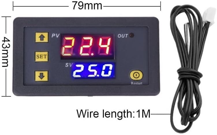 [Australia - AusPower] - W3230 Digital LED Temperature Controller Module Digital Thermostat Switch with Waterproof Probe (12V 10A 120W) -55℃-120℃ Relay Output 