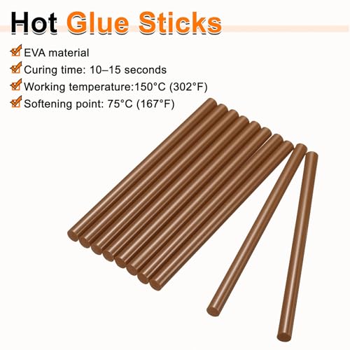 HARFINGTON 10-pack brown mini hot glue sticks, 5.91 x 0.43 inches, for hot melt glue guns