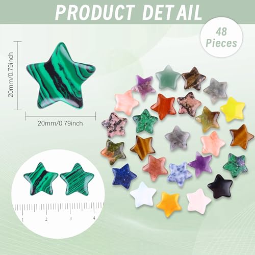 48PCS Bulk 0.8inch Star Shaped Crystal Stones