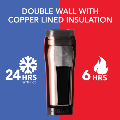 Mighty Mug | The Untippable Mug | Grips When Hit, Lifts for Sips | Insulated Stainless Steel Tumbler | Cupholder Friendly | Gifts for Women Men All | Leakproof | 6 Hours Hot / 24 Cold | 16oz | Silver 16 Ounces
