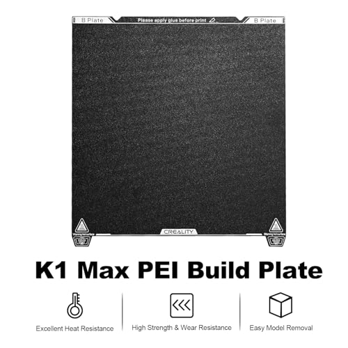 Creality K1 Max PEI Build Plate, 315x310mm Textured Flexible Spring Steel Bed Platform with PEI Coating Surface for Creality K1 / K1 Max/Ender 3 V3 Plus / 3 Max Neo 3D Printers (No Magnetic Base) K1 Max(315*310mm) Frosted