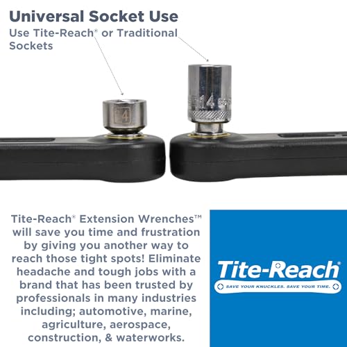 TITE-REACH 3/8-inch DIY extension wrench for drive socket sets, compact tool shown on a white background