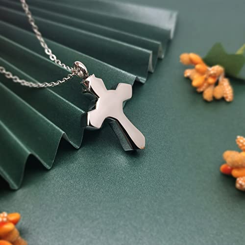 Religious Cross Urn Necklaces for Ashes Heart Tree of Life Cremation Ashes Holder Memorial Keepsake Pendant Locket Jewelry