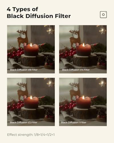 K&F CONCEPT 43mm Black Diffusion 1/8 Filter Mist Cinematic Effect Filter