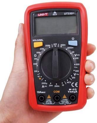 UNI-T Digital Multimeter with Backlight, Palm Size AC DC Voltmeter Ammeter LCD NCV Tester for Battery Test Meter Multitester Resistance ohm Tester, UT33D+ UT33D+