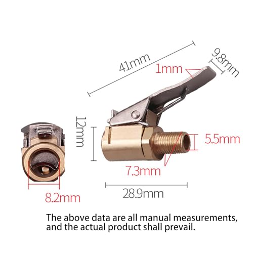 MACHSWON 2 Pcs Air Chuck Brass Tire Chuck 1/4" NPT(Male) Heavy Duty Closed Flow Lock N Flate Air Chuck with Clip for Most Vehicles with Schrader Valve