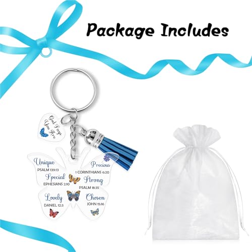 Christian Keyring Gift Inspirational Gifts for Women Men Daughter Son Friends Religious Bible Verse Scripture Acrylic Keychain Faith Baptism Easter Christmas Graduation Gift Religious Jewelry