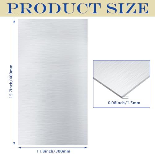 12 x 16 x 0.06(1/16") Inch Aluminum Plate Aluminum Metal Sheet 6061 Aluminum Metal Plate Covered with Protective Film, Finely Polished and Deburred