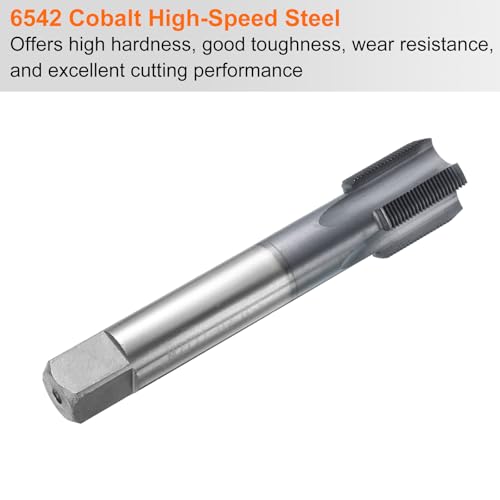 QUARKZMAN Metric Tap, m21 x 1, Cobalt HSS Tap (Right), Shank Diameter 16 mm, TiCN Coating, Flat Head Tap with Straight Groove M21x1