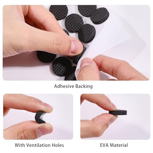FREEBLOSS Pack of 192 Mushroom Injection Connectors with Adhesive Grid 0.8 Inch Self-Adhesive EVA Injection Ports for Mushroom Incubator Bags and Glass Lids Black